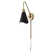 Online Designer Living Room Kanako Steel Plug-in Armed Sconce