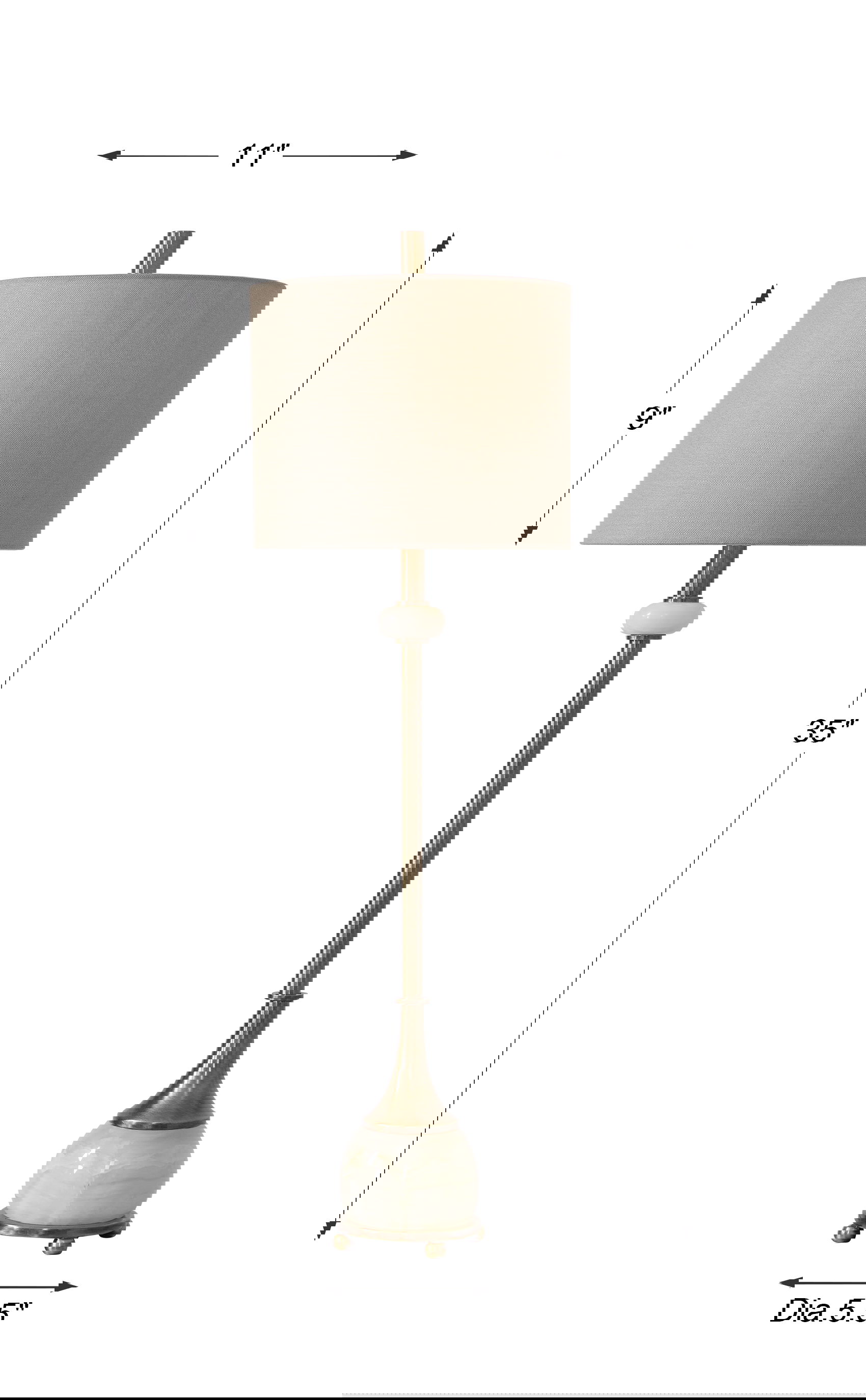 Natania Plated Brass Buffet Lamp, by Uttermost, 11" width x 35" height x 11" depth View 3