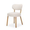 Owen Dining Chair with Medium Brown Wood and Beige Fabric thumbnail 0