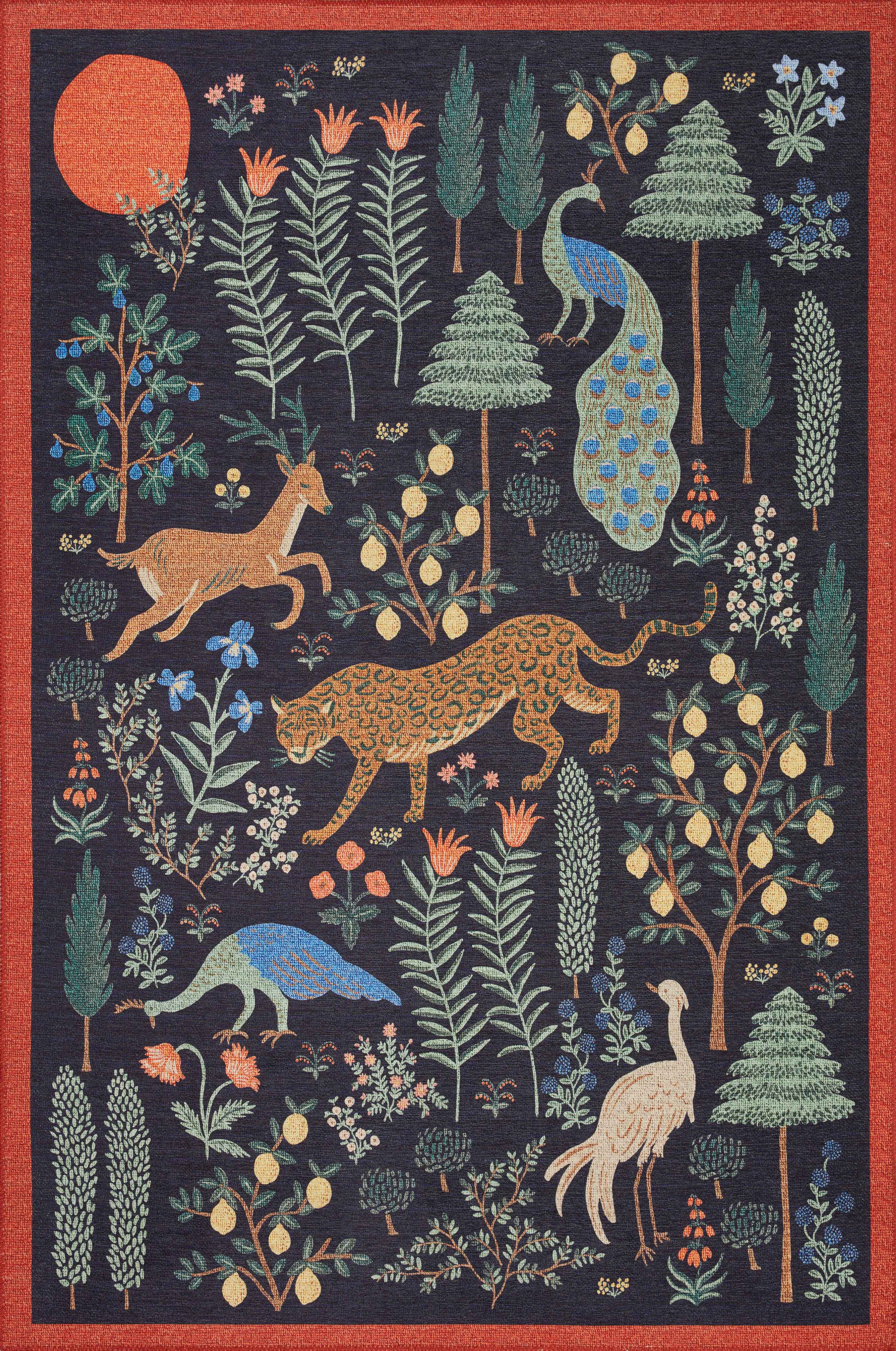 Rifle Paper Co. x Loloi Menagerie Rug, 2'3" length x 5' width View 1