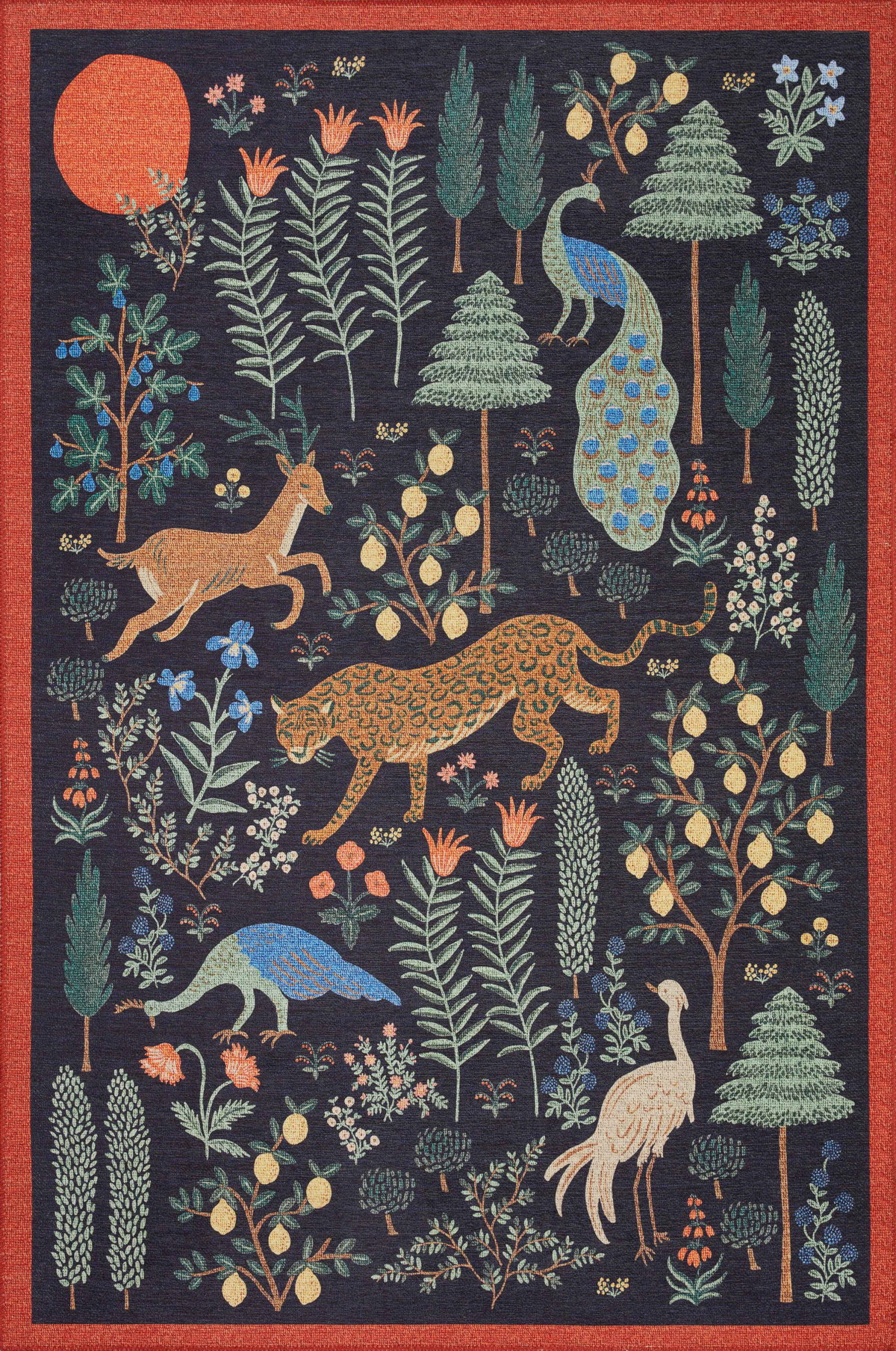 Rifle Paper Co. x Loloi Menagerie Rug, 3'9" length x 5'9" width View 1
