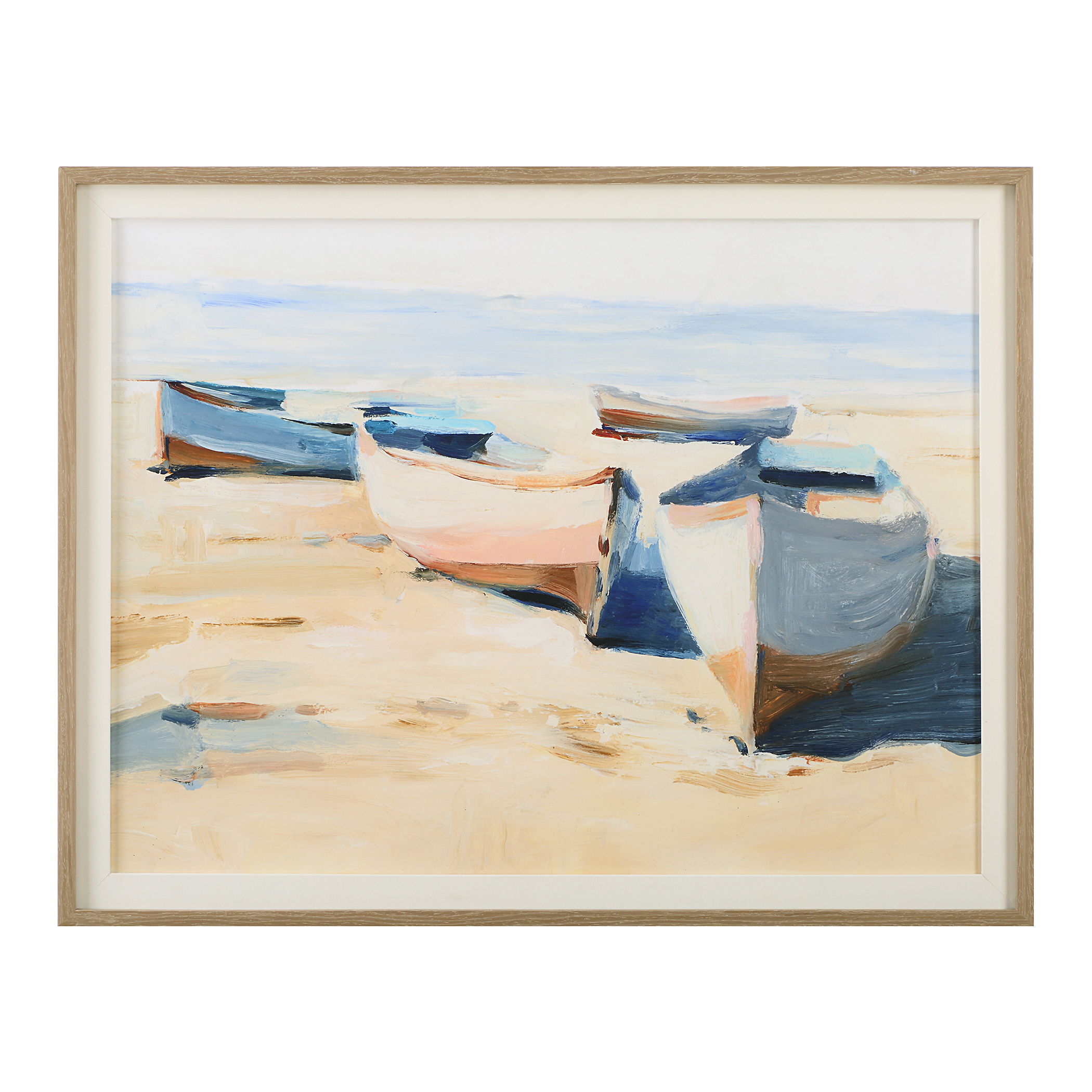 Beached Boats Framed Print, Painting by Uttermost, 43.87" width x 33.87" height x 2" depth View 1