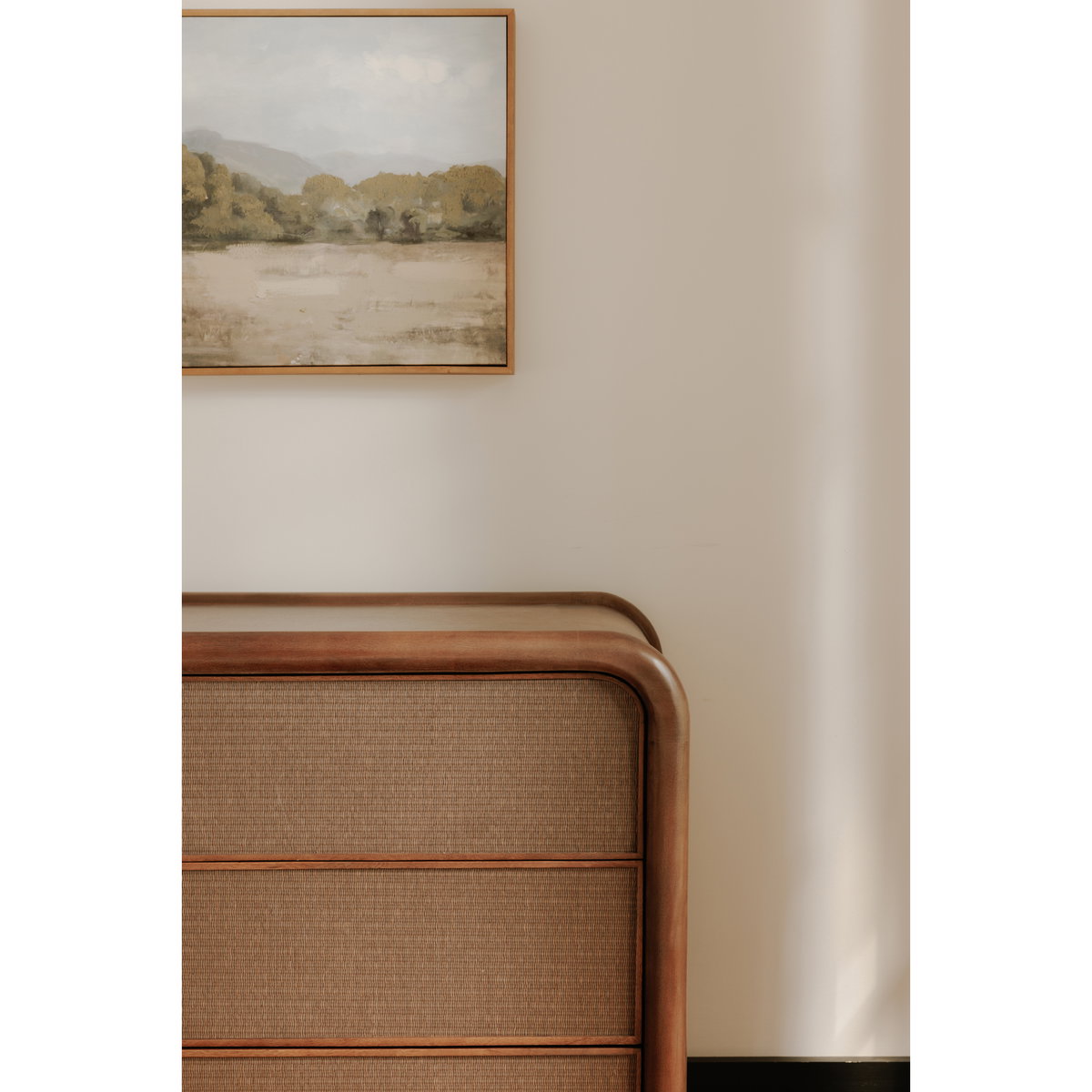 Rye 3 Drawer Nightstand Warm Brown, by Moe's Home, 31.75" width x 30.5" height x 19.75" depth View 11