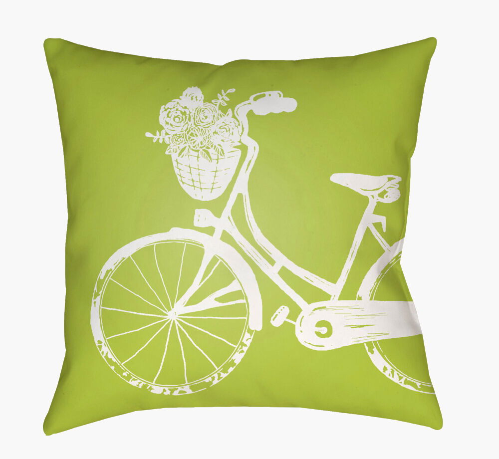 Bicycle Accent Pillow, Decorative Pillow by Surya, 18" length x 18" width