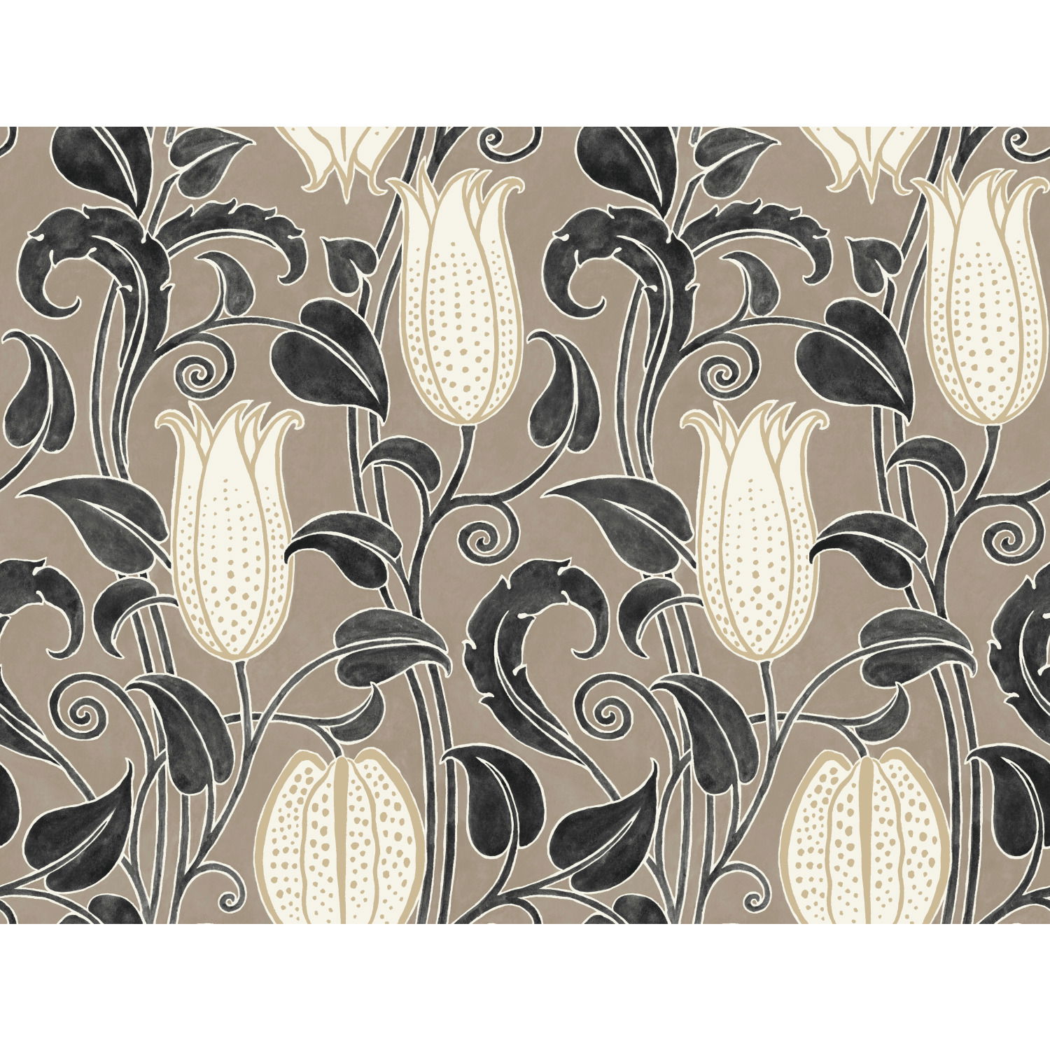 Canterbury Bells Taupe Wallpaper large image 