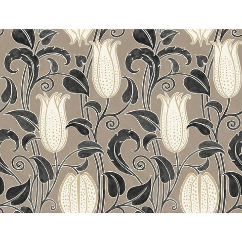 Canterbury Bells Taupe Wallpaper