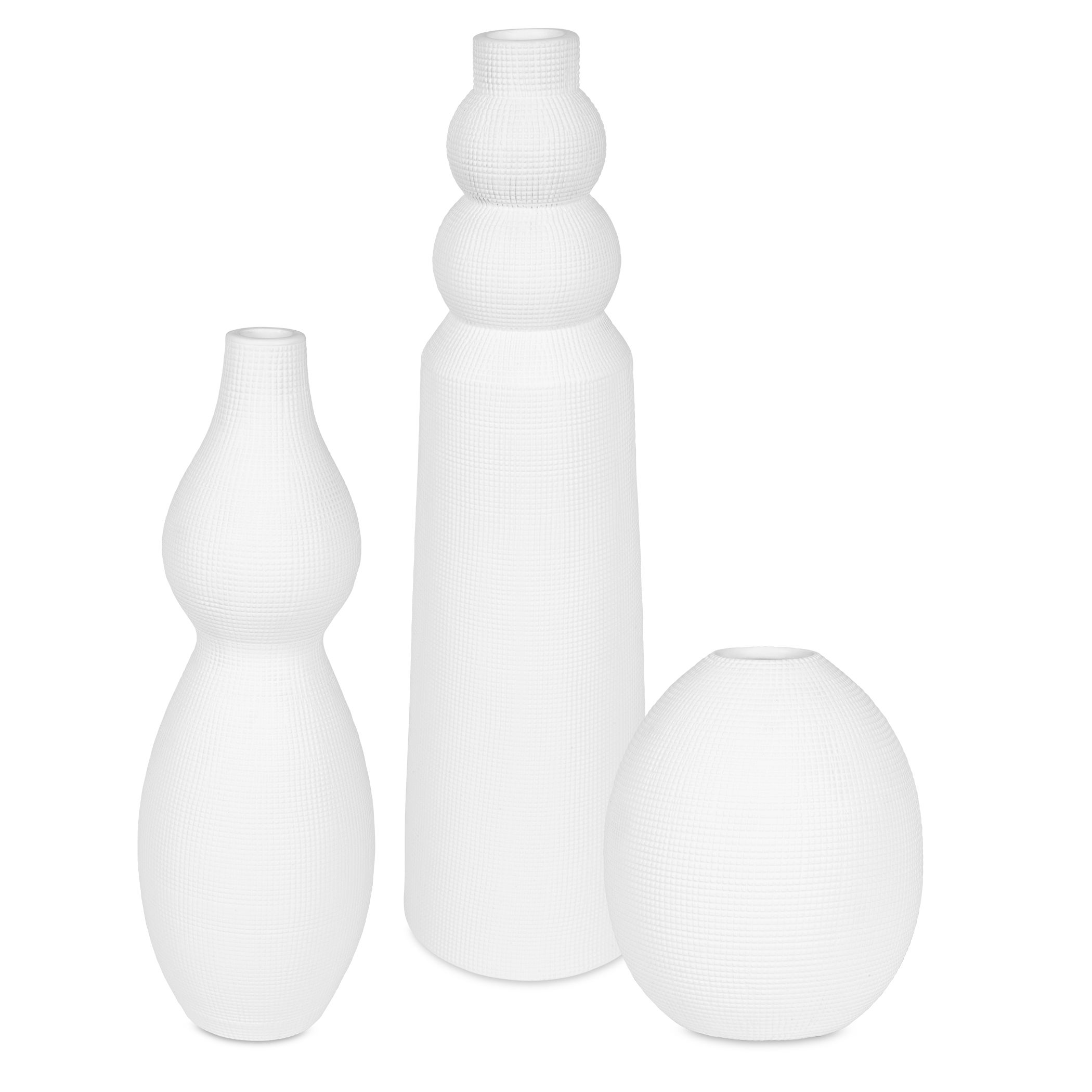 Forma White Ceramic Vases, Set/3 large image 