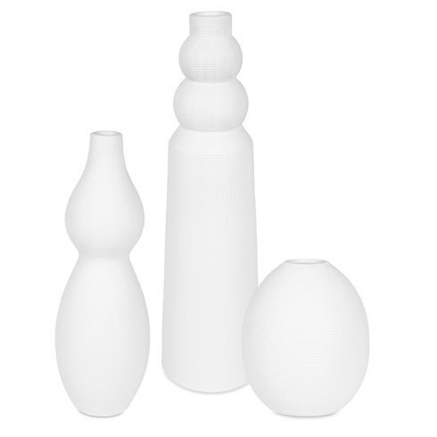 Forma White Ceramic Vases, Set/3