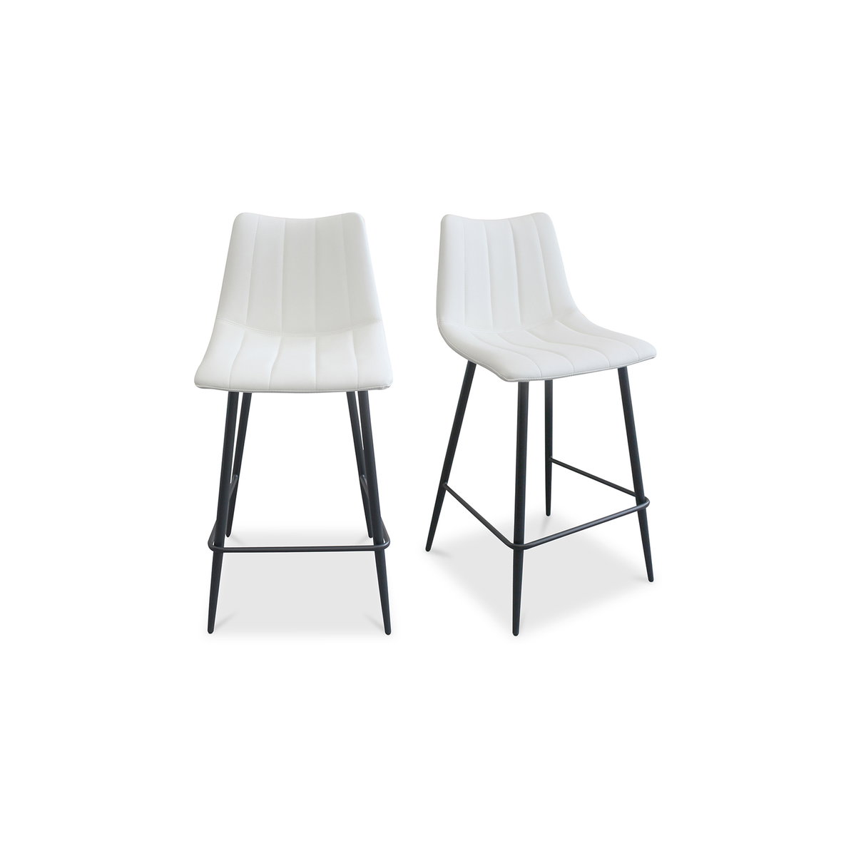 Alibi Counter Stool Ivory - Set Of Two, Counter & Bar Stool by Moe's Home, 17.7" width x 37" height x 20" depth View 2