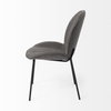Inala Curved Back Dining Side Chair | Grey Fabric with Metal, Dining Chair by Mercana, 21.26" length x 25.59" width x 34.25" height thumbnail 6