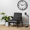 Ballatine II 15L x 15W x 27L White Marble Round Top White with Black Metal Base Accent Table, Side & End Table by Mercana, 15" length x 15" width x 27" height thumbnail 3