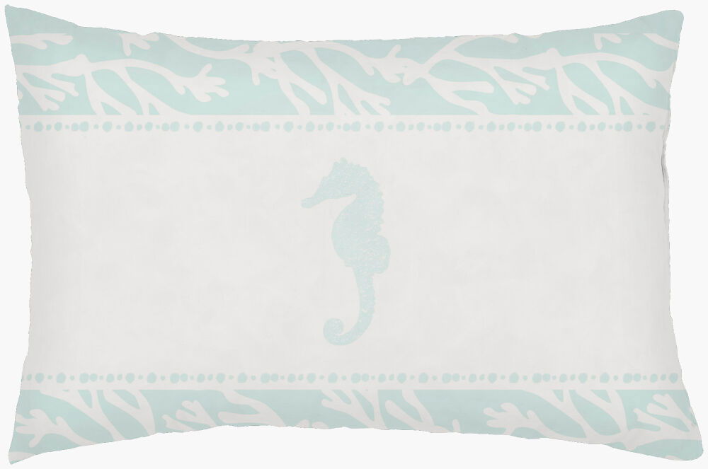 Seasalt & Seahorses Lumbar Pillow, Decorative Pillow by Surya, 14" length x 24" width