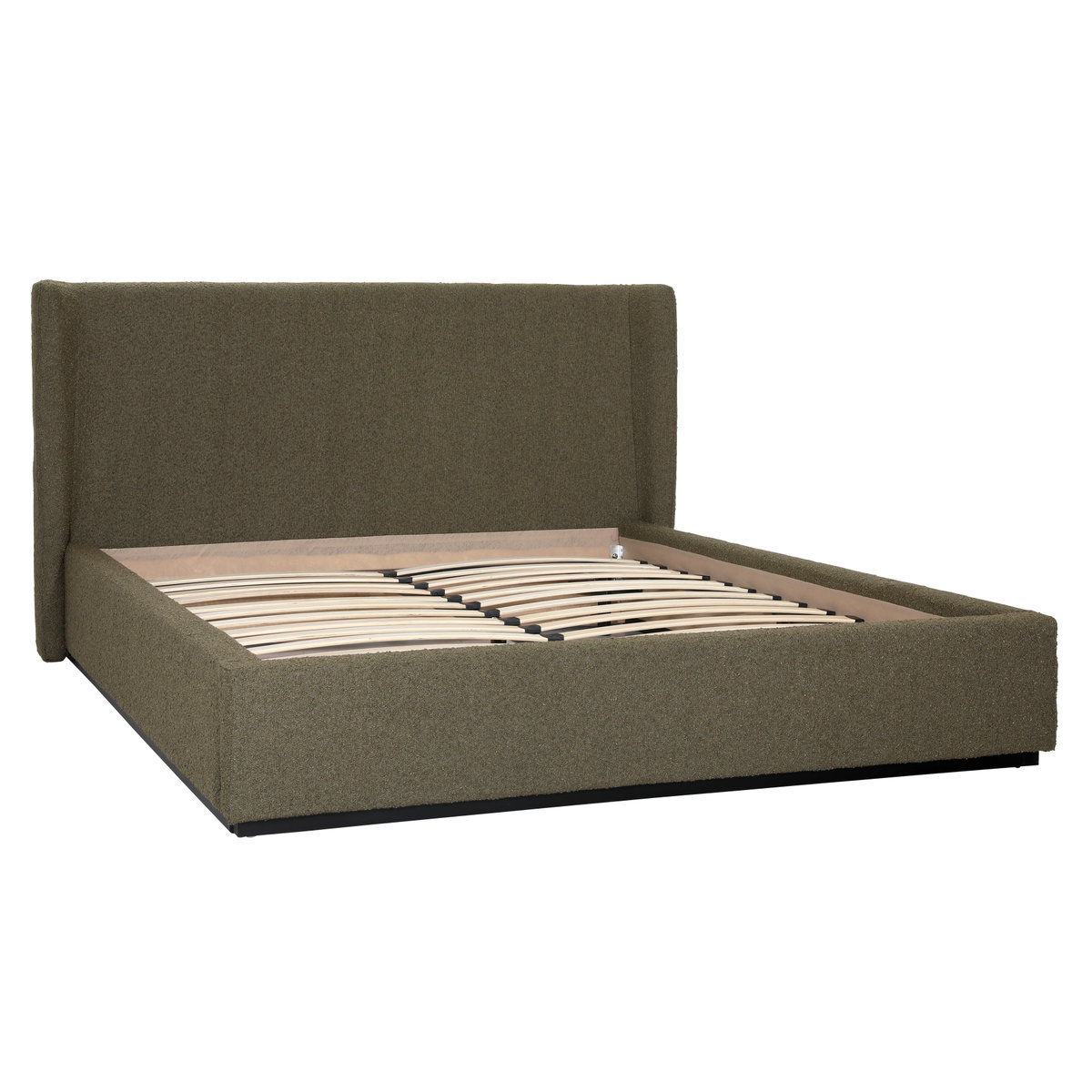Tobias Bed Queen Olive, by Dovetail, 72" width x 40" height x 90" depth View 1