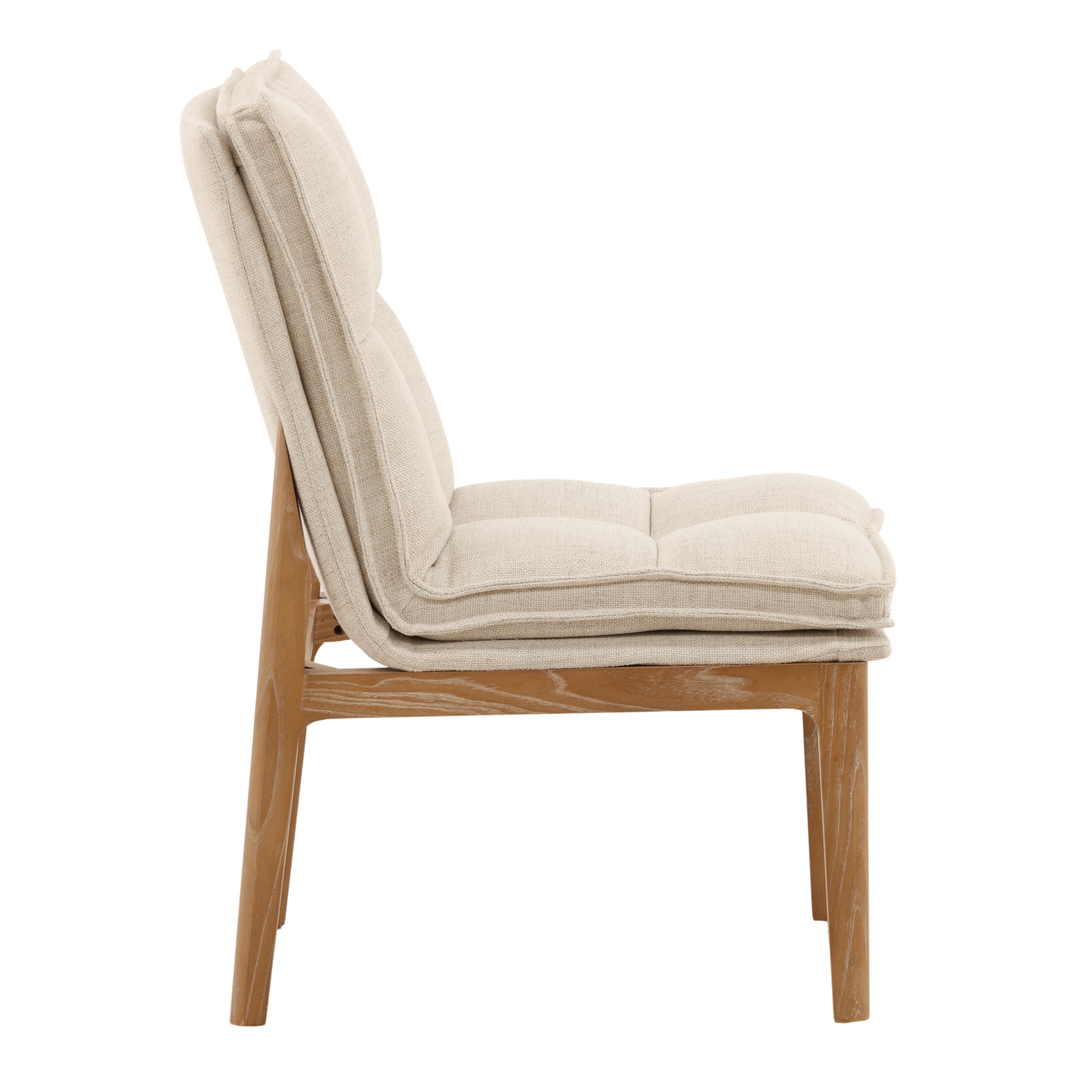 Beka Dining Chair Set of 2 Light Natural, by Dovetail, 20" width x 37" height x 27" depth View 3