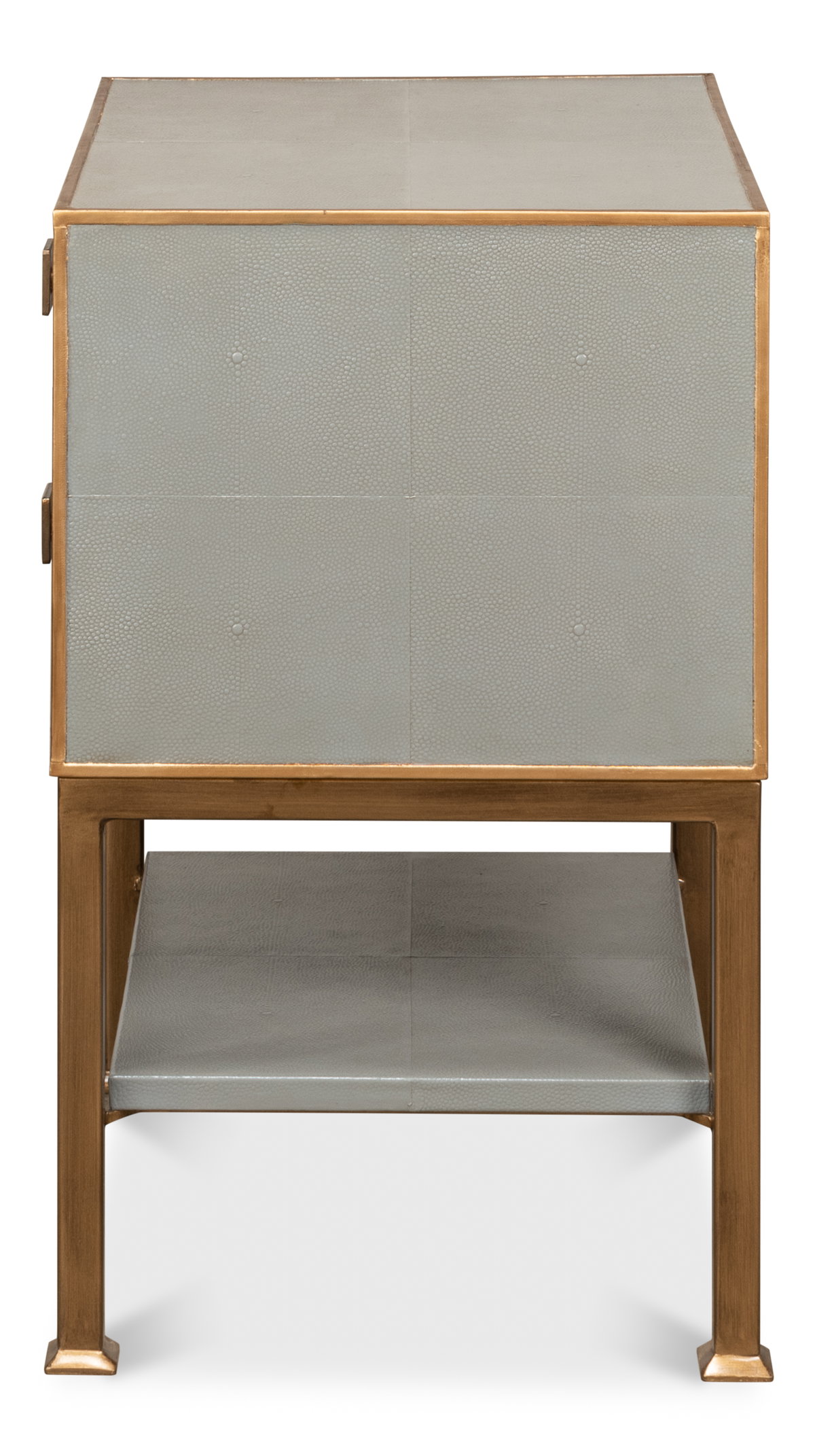 Gillian Two Drawer Nightstand  Storm Gry, by Sarreid, 1'3" length x 1'6" width x 2'1" height View 3