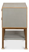 Gillian Two Drawer Nightstand  Storm Gry, by Sarreid, 1'3" length x 1'6" width x 2'1" height thumbnail 3