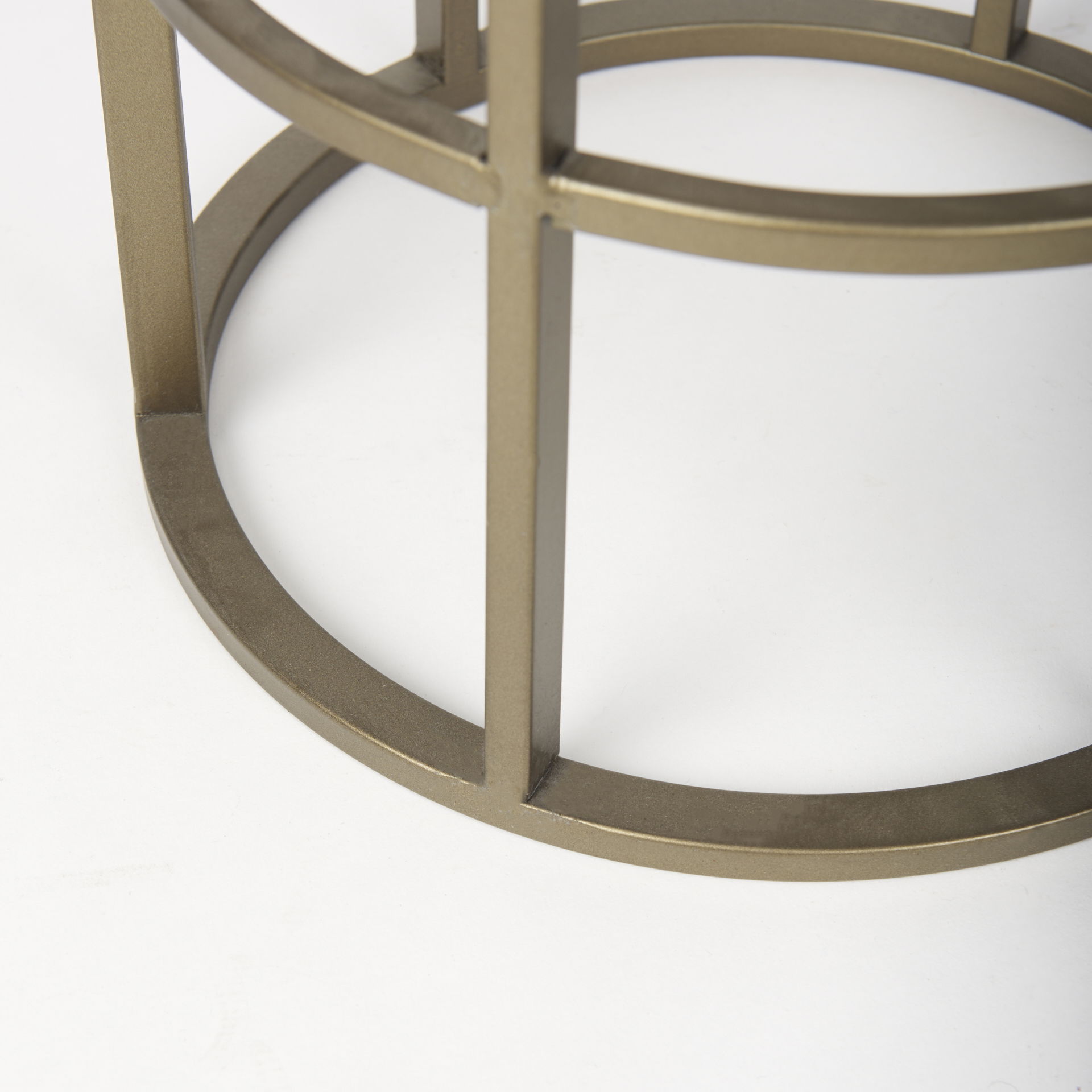 Gerson II Small Cage-Style Gold Metal Candle Holder Lantern large image 