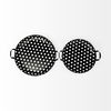Lito (Set of 2) Black Woven Metal Round Serving Trays, Decorative Tray by Mercana, 26.77" length x 23.82" width x 5.51" height thumbnail 5