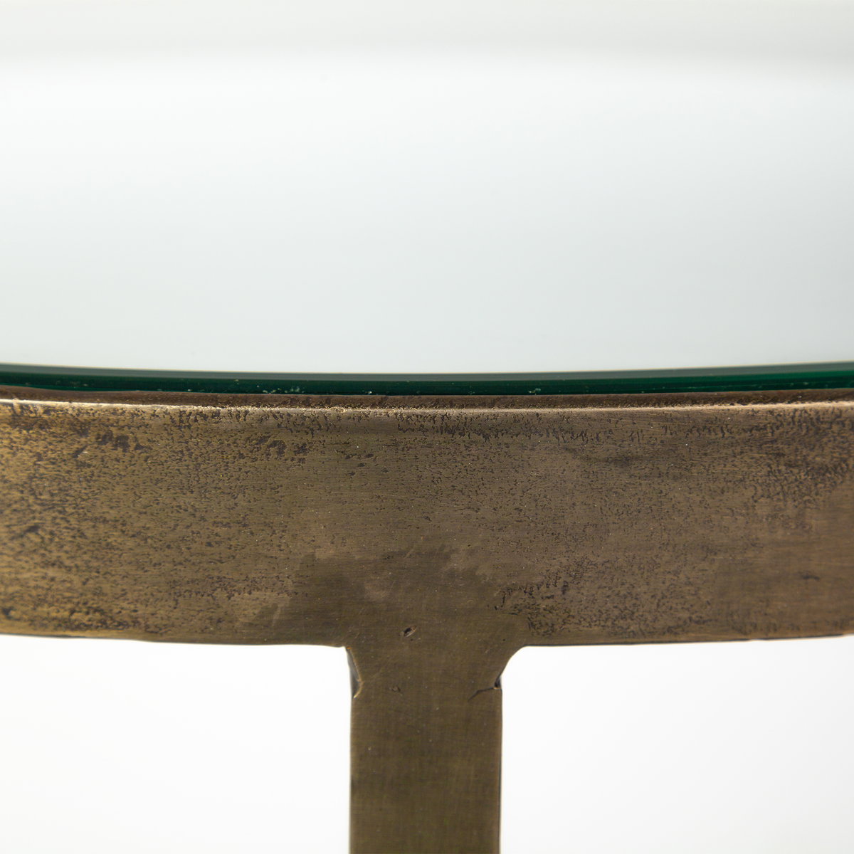 Reinhardt II 20' Round Glass Top Metal and Marble Detail End/Side Table, Side & End Table by Mercana, 20" length x 20" width x 24" height View 4