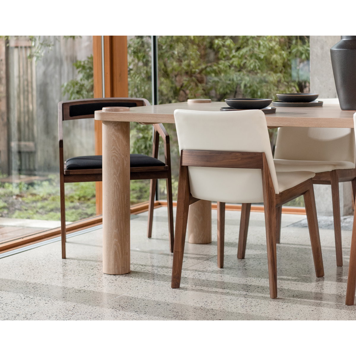 Deco Dining Chair Cream White Pvc - Set Of Two, by Moe's Home, 21" width x 31" height x 21" depth View 9
