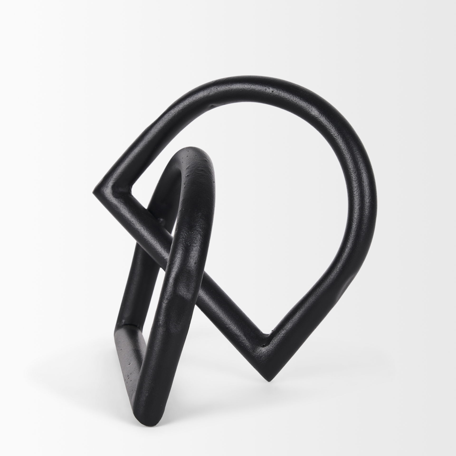 Locke Large Matte Black Metal Decorative Object, by Mercana, 5.91" length x 5.91" width x 6.1" height View 4