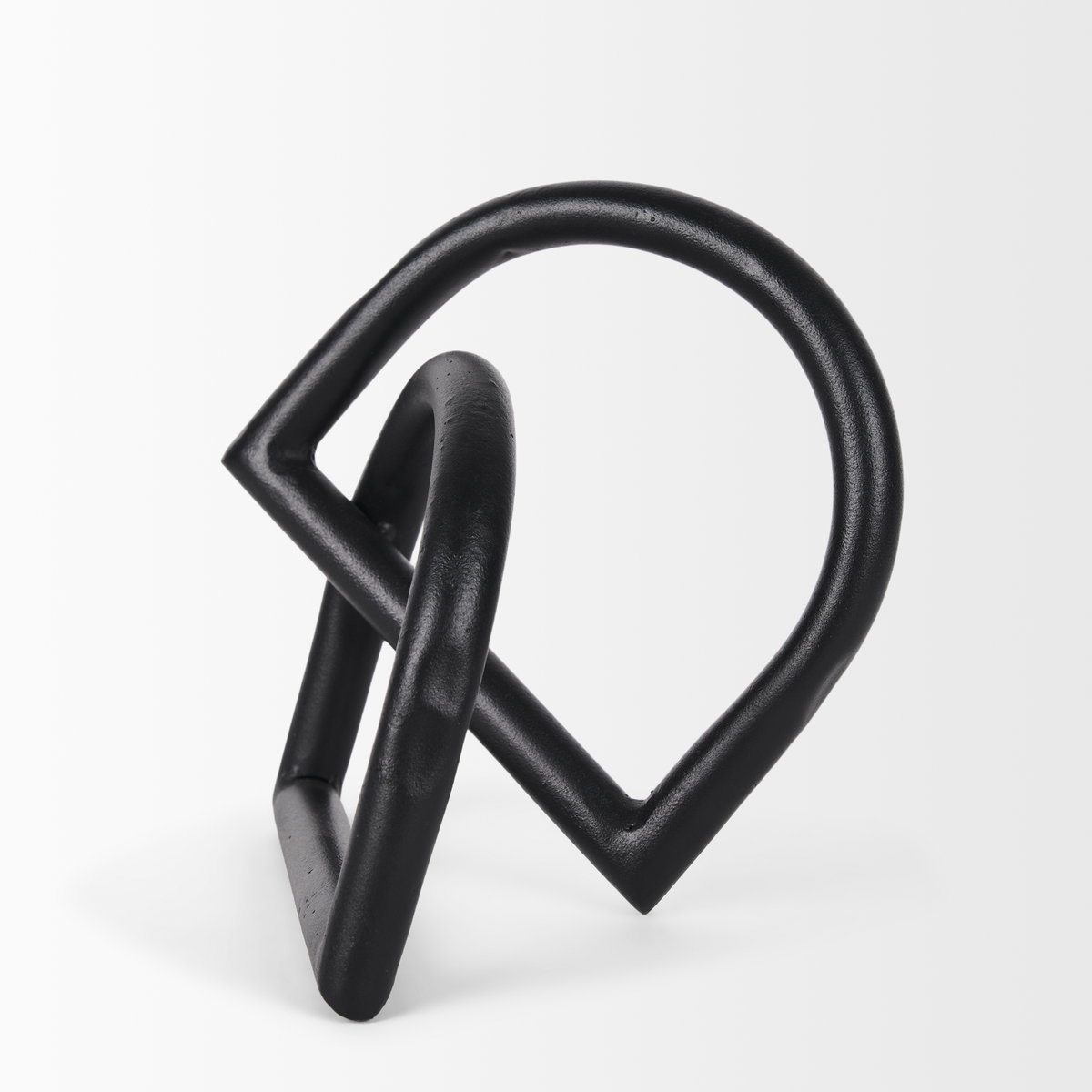 Locke Large Matte Black Metal Decorative Object, by Mercana, 5.91" length x 5.91" width x 6.1" height View 4