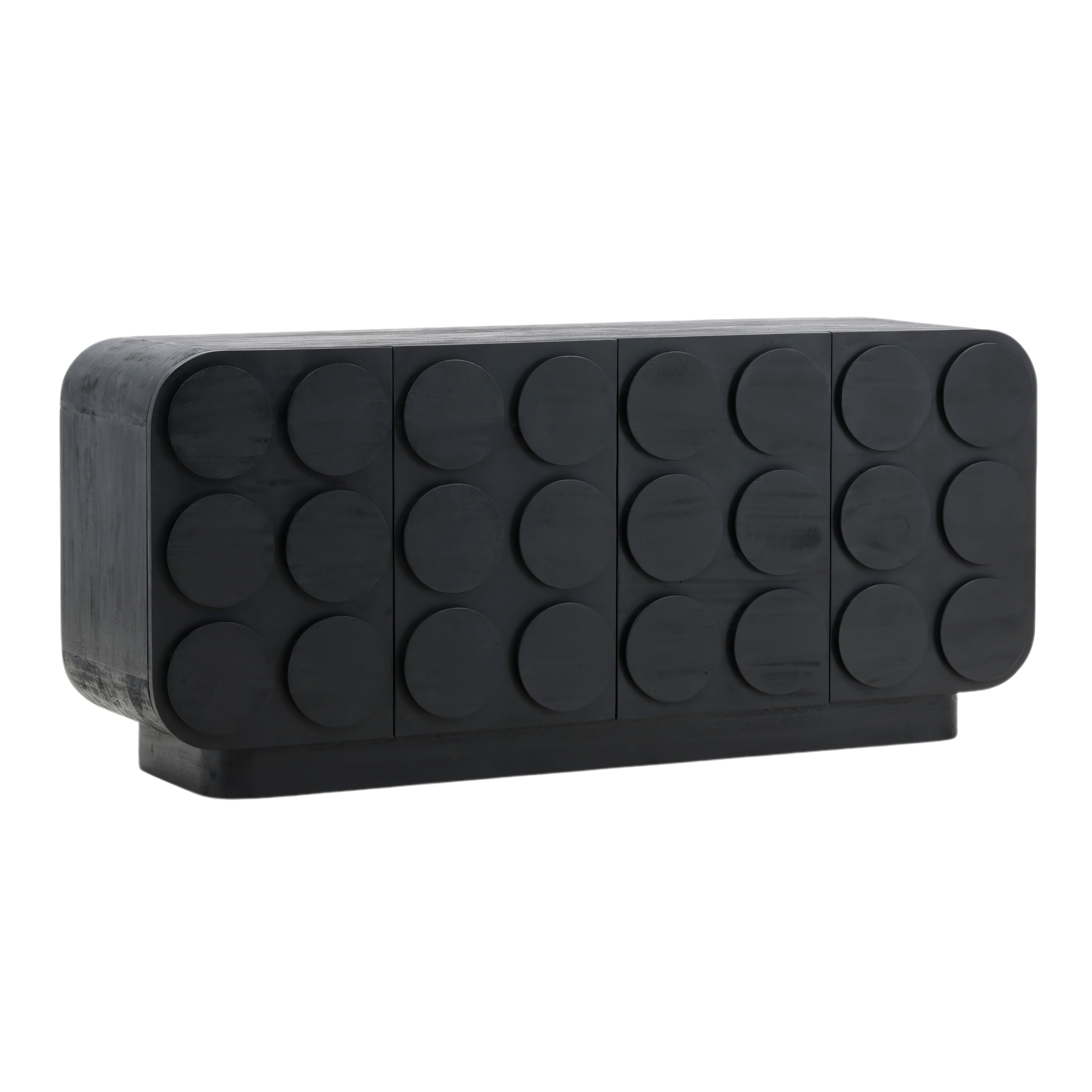 Elysian Sideboard Black, Sideboards & Buffet by Dovetail, 71.75" width x 31.5" height x 19.25" depth View 1