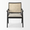Donna Cane Back Dining Side Chair | Natural Linen with Black Wood, Dining Chair by Mercana, 21.65" length x 21.65" width x 32" height thumbnail 4