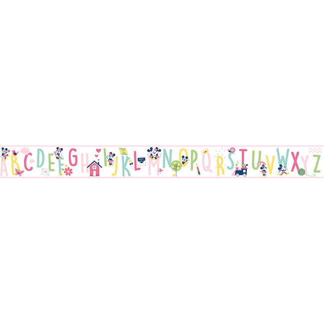 Disney Mickey Mouse ABC Pink Border large image 