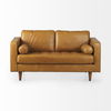 Svend 65.0L x 38.0W x 34.0H Tan Leather Love Seat Sofa thumbnail 3