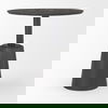32' Round Black-Brown Wood Tabletop & Base with Black Metal Accent Pedestal Bistro Table thumbnail 2