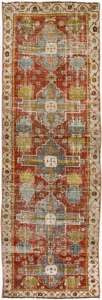 Antique One of a Kind Handmade Rug, by Surya, 9'5" length x 3'2" width