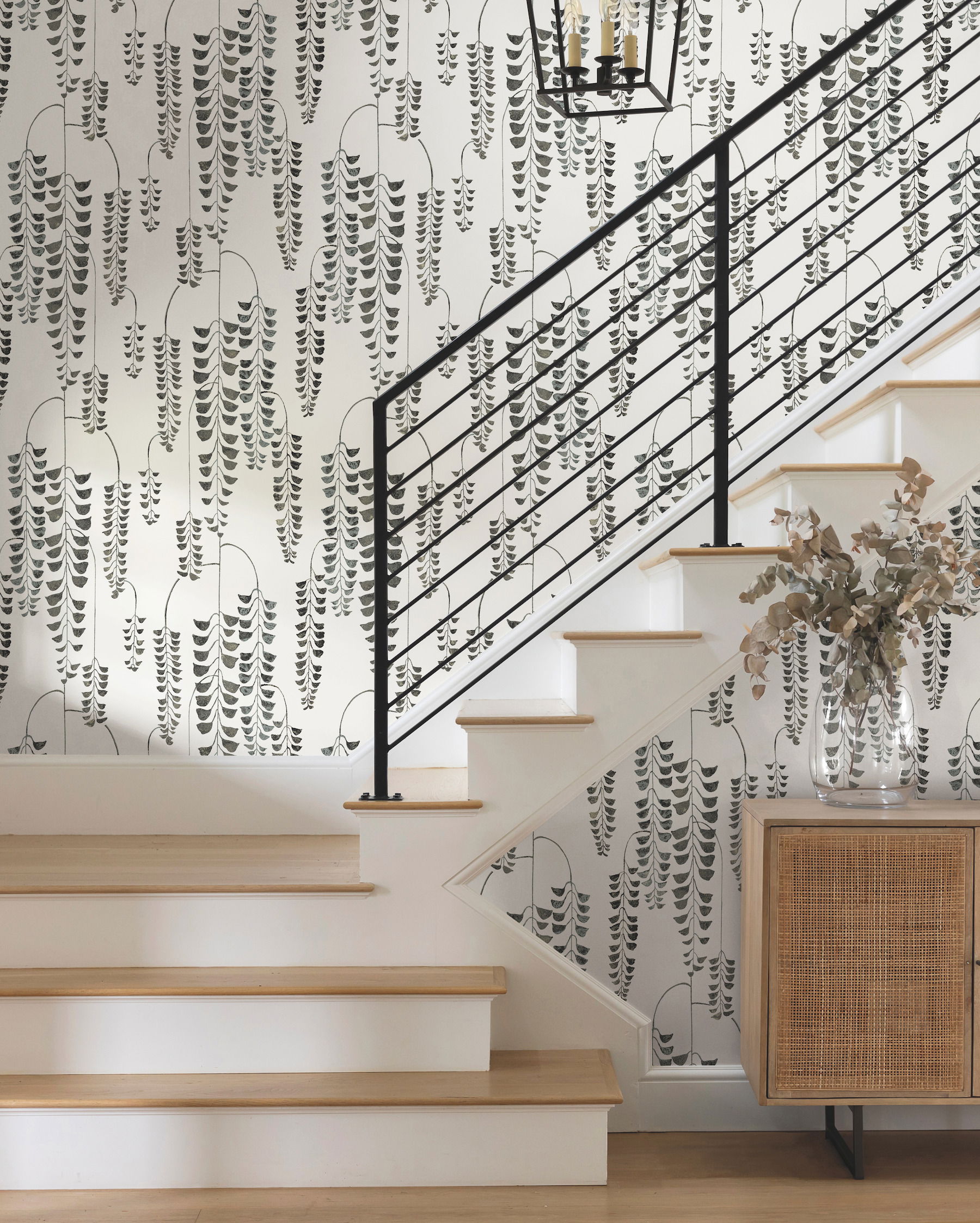 Deco Wisteria Black Metallic Wallpaper large image 