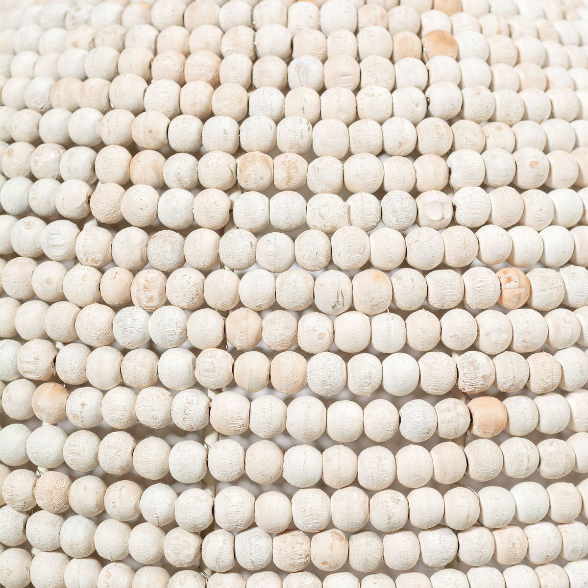 Theta 15.5x14.5 White-Washed Wood Beaded Pendant Light, by Mercana, 15.5" length x 15.5" width x 14.5" height View 6