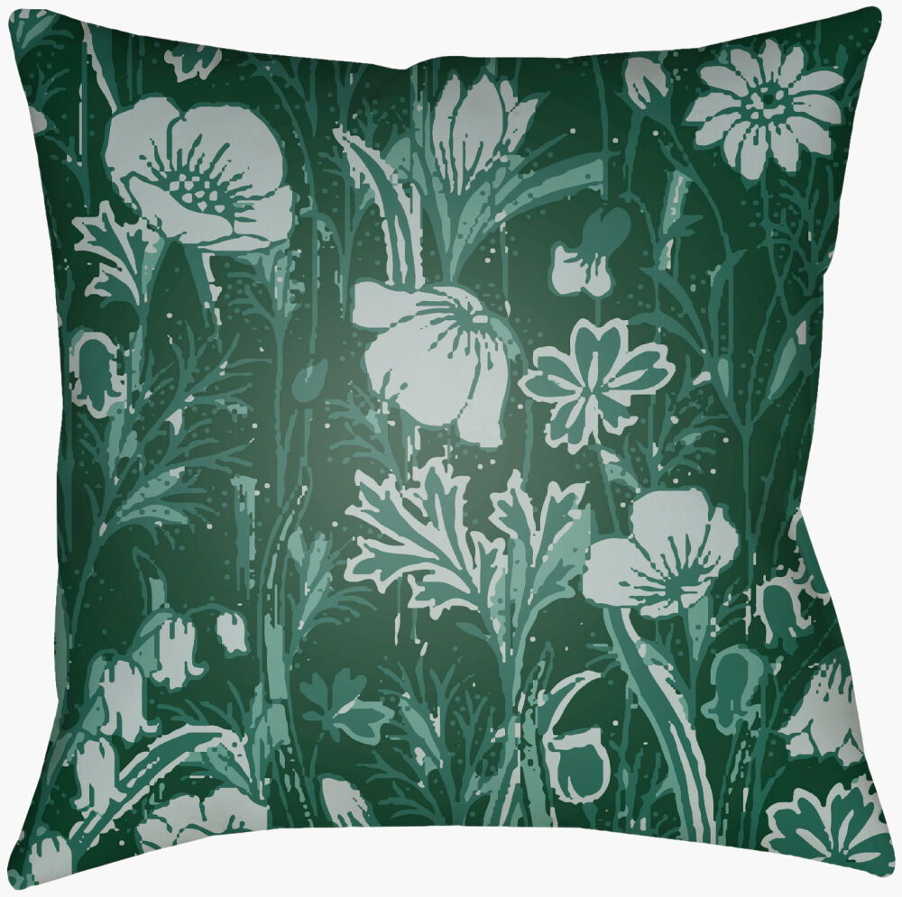 Chinoiserie Floral Accent Pillow, Decorative Pillow by Surya, 18" length x 18" width