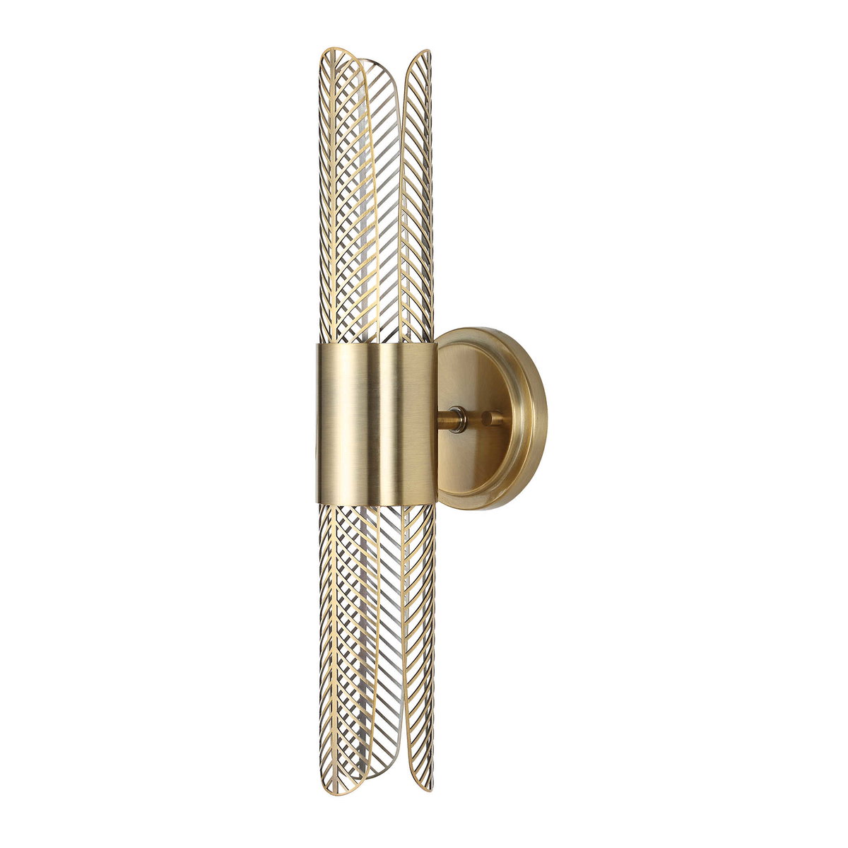 Cret 2 Light LED Brass Sconce, by Uttermost, 4.75" width x 1'6.25" height x 5.12" depth View 3