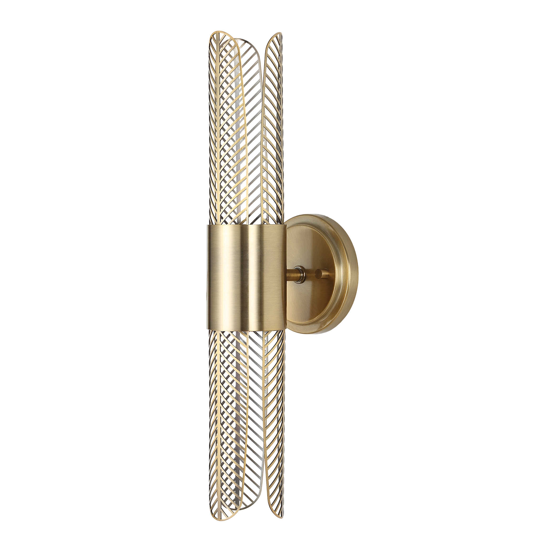 Cret 2 Light LED Brass Sconce large image 