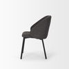 Shannon Dining Chair with Gray Fabric & Matte Black Metal, by Mercana, 22.5" length x 22.75" width x 31.5" height thumbnail 5