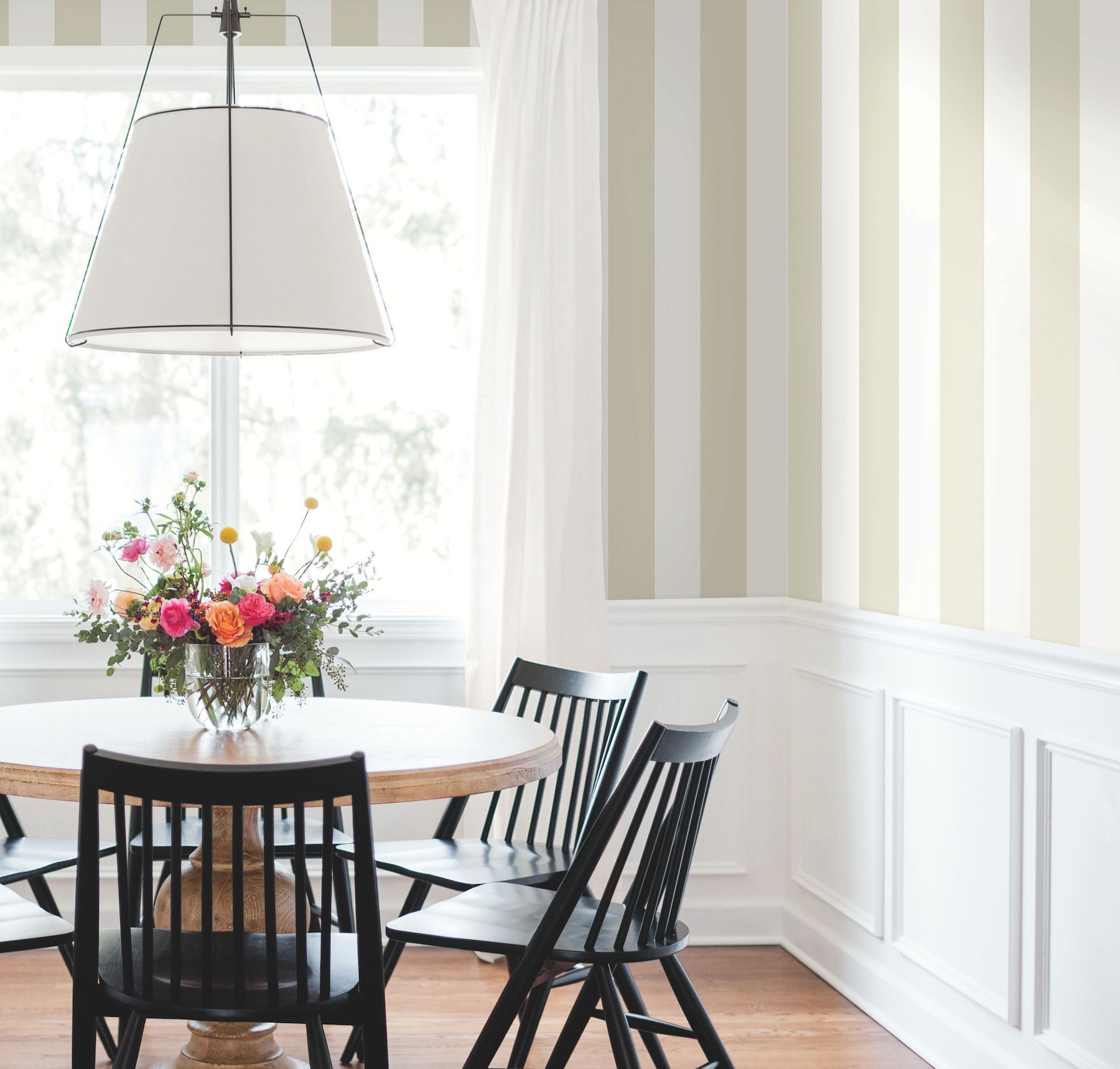 Awning Stripe Cream Wallpaper large image 
