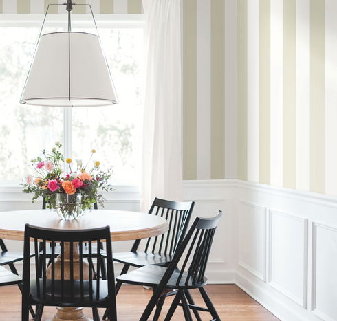 Awning Stripe Cream Wallpaper