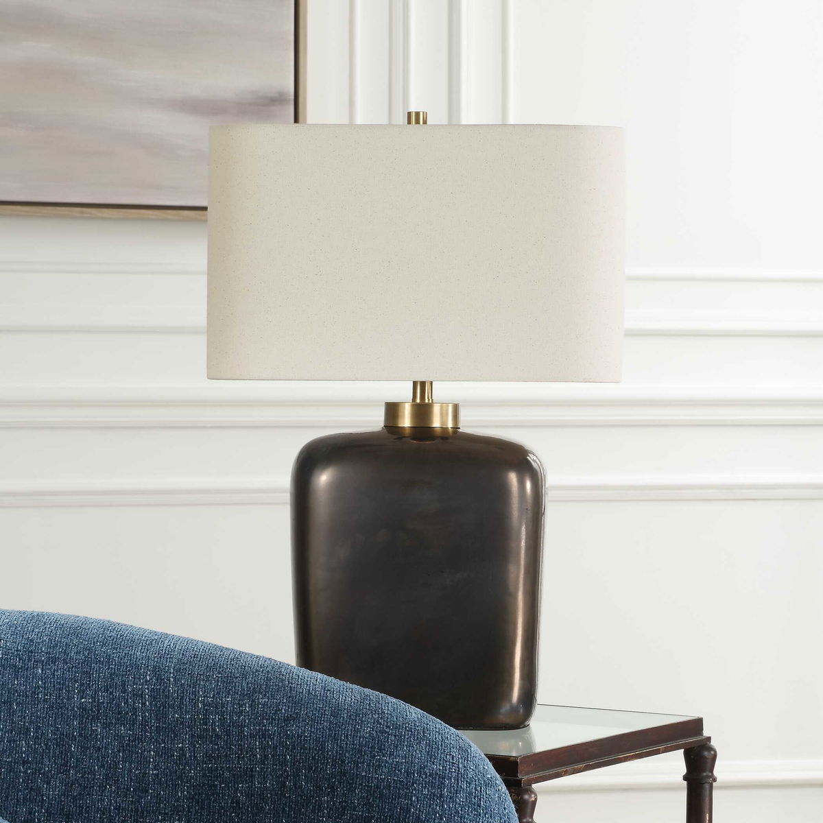Quentin Dark Bronze Table Lamp, by Uttermost, 17" width x 25" height x 10" depth View 3