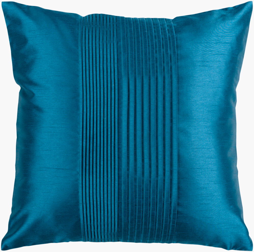 Solid Pleated Accent Pillow, Decorative Pillow by Surya, 18" length x 18" width