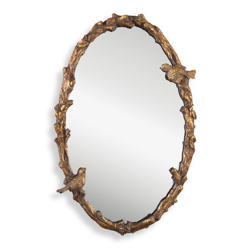 Paza Oval Vine Gold Mirror