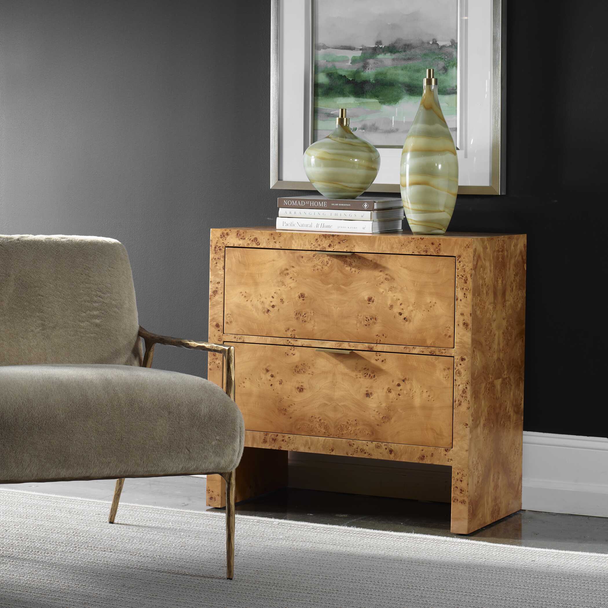 Indus 2 Drawer Burl Chest Indus 2 Drawer Burl Chest large image