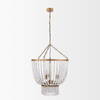 Rhone Gold Metal and Wood Beaded Chandelier, by Mercana, 26.38" length x 26.38" width x 88.58" height thumbnail 3
