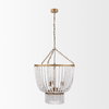 Rhone Gold Metal and Wood Beaded Chandelier, by Mercana, 26.38" length x 26.38" width x 88.58" height thumbnail 3