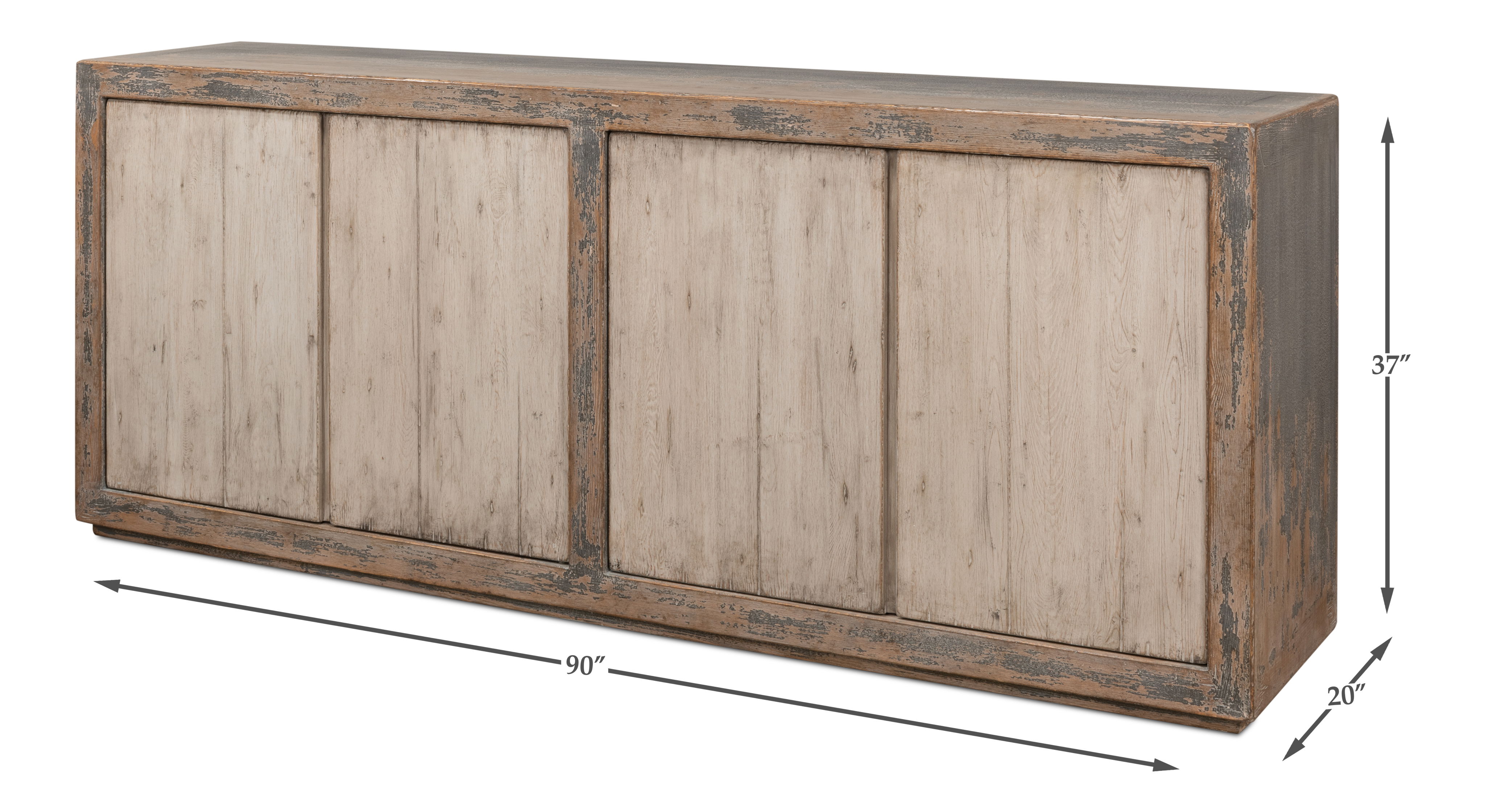 St Martin Sideboard, Cabinets & Sideboard by Sarreid, 90" length x 20" width x 37" height View 15