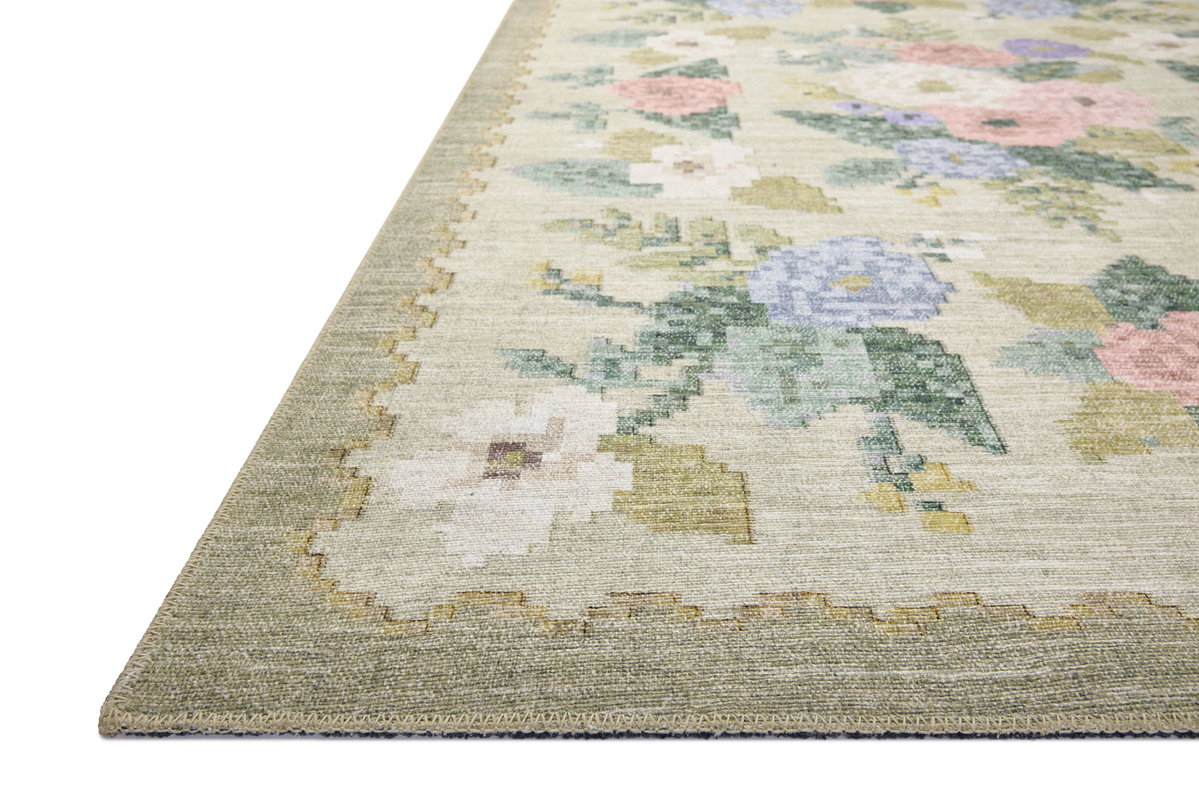 Rifle Paper Co. x Loloi Rosa Rug, 2'6" length x 7'6" width View 3