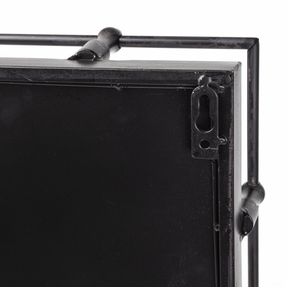 Christa 22L x 22W Black Metal Mirrored Base Square Tray, Decorative Tray by Mercana, 22.05" length x 22.05" width x 3.05" height View 11