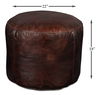 Soccerball Stool, Dark Brown Leather, Seating by Sarreid, 22" length x 22" width x 18" height thumbnail 10